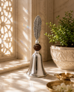 Leaf Handle Pooja Bell with Rudraksha Bead - Image 9