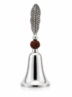 Leaf Handle Pooja Bell with Rudraksha Bead - Image 2