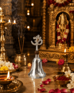 Silver Om Rudraksha Pooja Bell / Om Aarti Ghanti for Home Mandir - Image 8