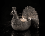 Silver Peacock Tealight Candle Holder - Image 3