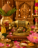 Brass Kamdhenu Cow and Calf Idol for Vastu & Prosperity - Image 10