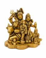 Brass Shiv Parivar Idol with Shiva, Parvati, Ganesh, Kartikeya and Nandi - Image 4