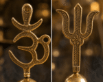 Brass Om and Trishul Pooja Bell Pair - Image 4