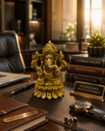 Brass Ganpati Idol on Lotus Base for Pooja & Gifting - Image 4