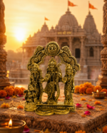 Premium Brass Ram Darbar Idol with Decorative Temple Arch - Image 5
