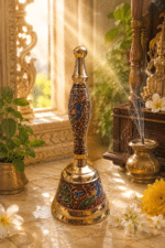 Multicolour Peacock Brass Pooja Bell - Image 4