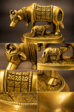 Brass Kamdhenu Cow and Calf Idol for Vastu & Prosperity - Image 4