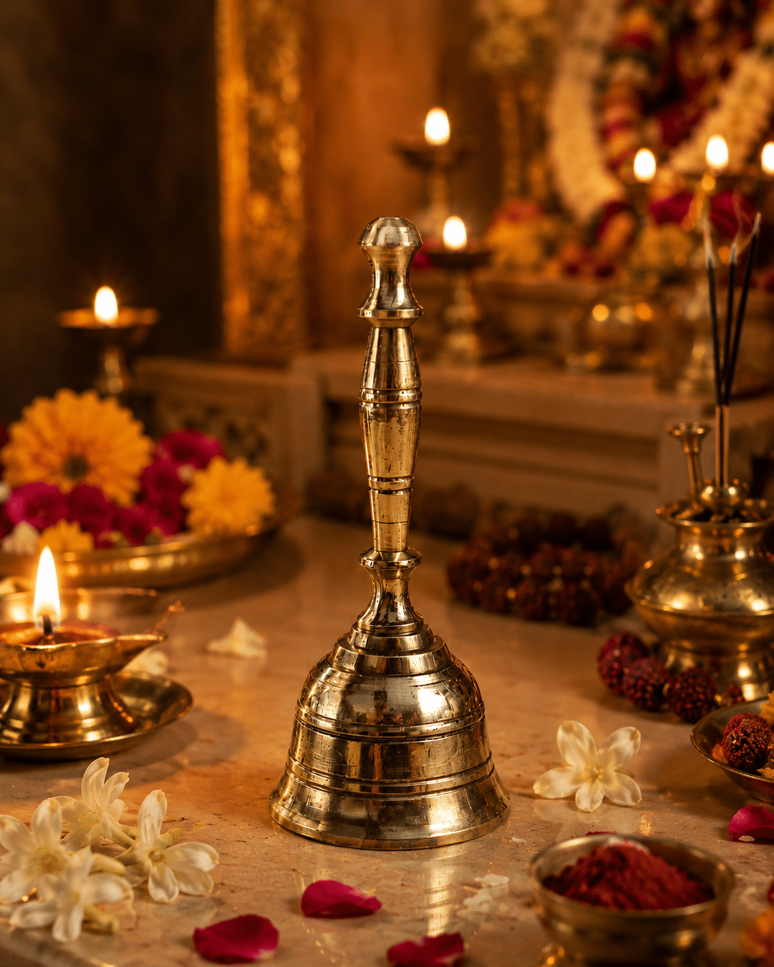 file_00000000173071fabf0bcc58a1c4970e Plain Brass Hand Bell for Daily Pooja - Image 1