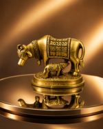 Brass Kamdhenu Cow and Calf Idol for Vastu & Prosperity - Image 9
