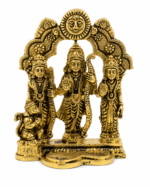 Premium Brass Ram Darbar Idol with Decorative Temple Arch - Image 2