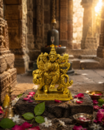 Brass Goddess Durga Idol on Lion / Sherawali Mata Murti - Image 9