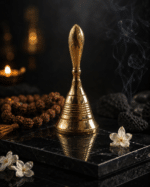 Smooth Brass Pooja Bell with Rounded Handle - Image 3