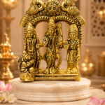 Brass Ram Darbar Idol with Lord Ram, Sita, Lakshman and Hanuman