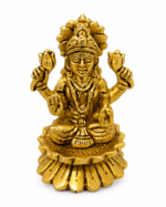 Brass Goddess Lakshmi Idol on Lotus Base - Image 3