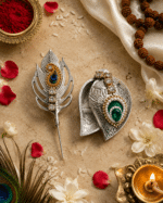 Decorative Roli Chawal Box with Peacock Tilak Stick - Image 2
