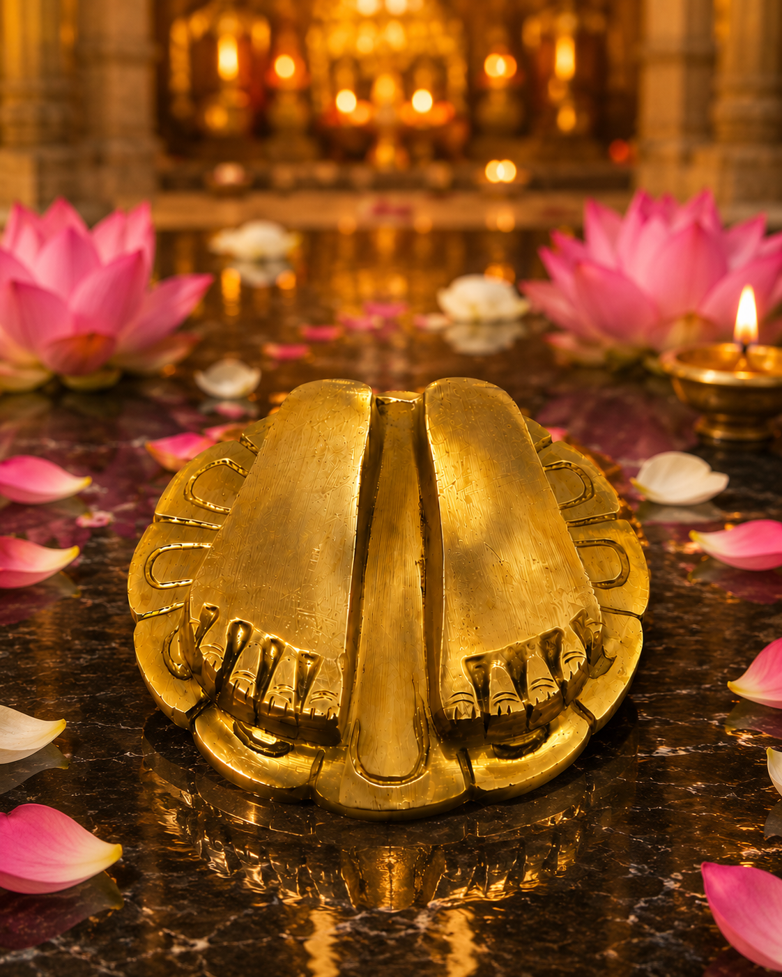 file_00000000518071fabbf55118611ace3d Brass Vishnu Paduka / Charan Paduka for Home Mandir - Image 1