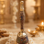 Multicolour Peacock Brass Pooja Bell