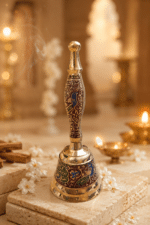 Multicolour Peacock Brass Pooja Bell