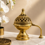 Premium Brass Dhoop Dani Incense Burner for Pooja & Home Fragrance
