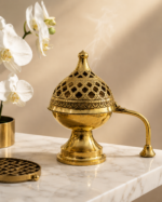 Premium Brass Dhoop Dani Incense Burner for Pooja & Home Fragrance