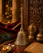 Heavy Engraved Brass Pooja Bell with Floral Design - Image 8