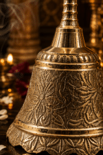 Heavy Engraved Brass Pooja Bell with Floral Design - Image 6
