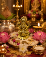 Brass Goddess Lakshmi Idol on Lotus Base - Image 5