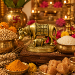 Brass Kamdhenu Cow and Calf Idol for Vastu & Prosperity