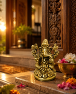 Brass Lord Ganesha Idol for Home Mandir & Vastu Décor - Image 8
