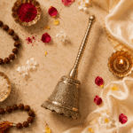 Heavy Engraved Brass Pooja Bell with Floral Design