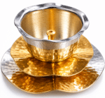 Lotus Shape Hammered Brass Diya Bowl - Image 7