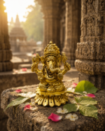 Brass Ganpati Idol on Lotus Base for Pooja & Gifting - Image 5