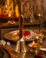 Brass Bell with Carved Wooden Handle - Image 2