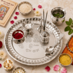 Shubh Labh Pooja Thali Set with Kalash, Diya, Bell, Incense Holder and Spoon