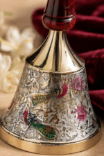 Brass Pooja Bell with Brown Wooden Handle - Image 6