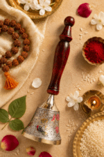 Brass Pooja Bell with Brown Wooden Handle - Image 8