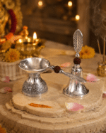 Diya and Leaf Handle Bell Pooja Set - Image 3