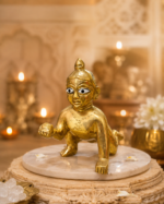 Brass Laddu Gopal Crawling Idol / Bal Krishna Murti - Image 6