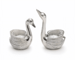 Silver Swan Tealight Candle Holder Pair - Image 4