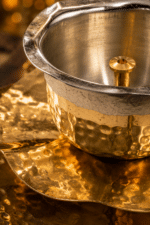 Lotus Shape Hammered Brass Diya Bowl - Image 6