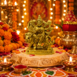 Brass Goddess Durga Idol on Lion / Sherawali Mata Murti