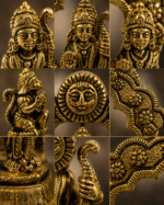 Premium Brass Ram Darbar Idol with Decorative Temple Arch - Image 4