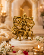 Brass Ashtabhuja Durga Mata Idol on Lion - Image 6