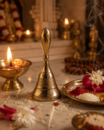 Smooth Brass Pooja Bell with Rounded Handle - Image 2