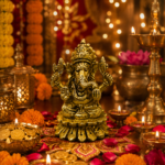 Brass Ganpati Idol on Lotus Base for Pooja & Gifting