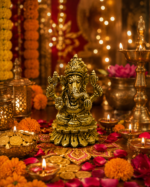 Brass Ganpati Idol on Lotus Base for Pooja & Gifting