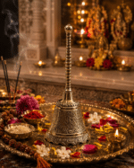Heavy Engraved Brass Pooja Bell with Floral Design - Image 5