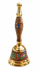Multicolour Peacock Brass Pooja Bell - Image 5