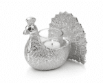 Silver Peacock Tealight Candle Holder - Image 7