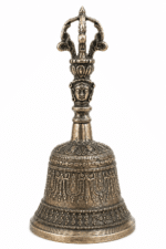 Antique Finish Brass Temple Bell with Deity Handle - Image 4